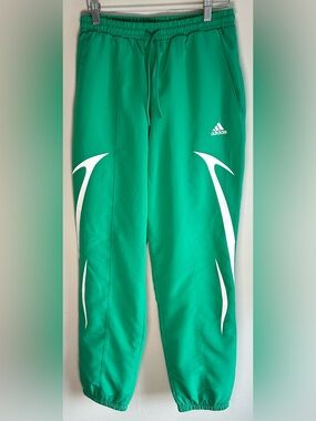 Adidas Teamgeist Adicolor Men's Track Pants Size S Green & White Track Bottoms